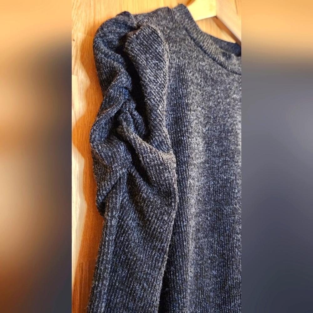Dark Grey Long Sleeve Sweater Dress - LUSH